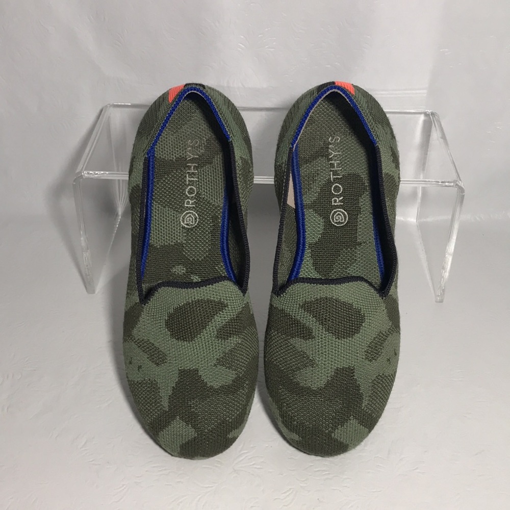 Rothy’s Brand Kids Camo Olive Green Shoes Size K3